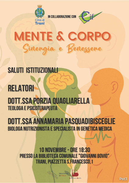 Incontro tematico su MENTE & CORPO. SINERGIA E BENESSERE