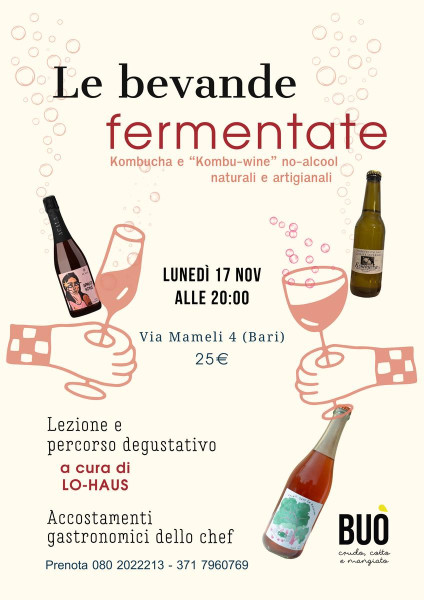 Le bevande fermentate, lezione e degustazione da Buò