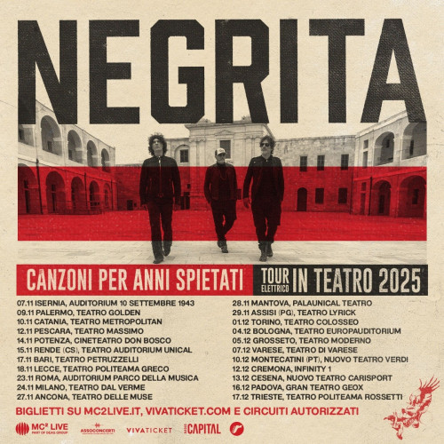 NEGRITA live nei due più prestigiosi Teatri pugliesi
