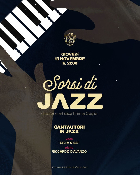 SORSI DI JAZZ  presenta: CANTAUTORI IN JAZZ con Lycia Gissi e Riccardo D’Avanzo