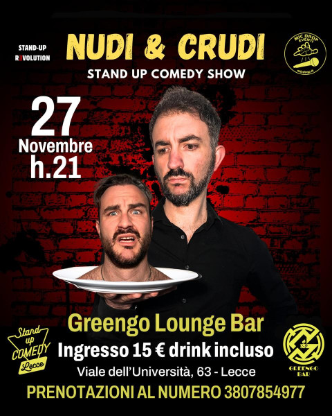 Stand up comedy show al Greengo Lounge Bar