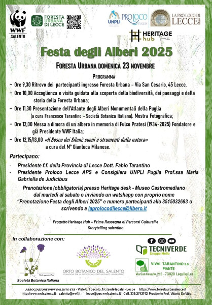 Festa degli Alberi 2025  Foresta Urbana di Lecce