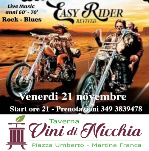 Live in Taverna, arrivano gli Easy Rider Revived