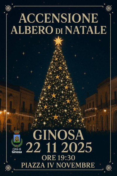 Accensione dell’Albero di Natale con festa, musica e intrattenimento