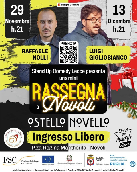 Mini rassegna comica con Raffaele Nolli, Sabato 29 Novembre a Novoli