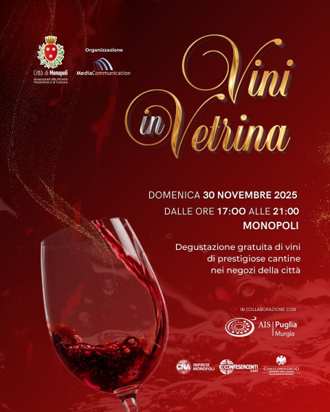 Vini in Vetrina - Degustazione gratuita di vini pugliesi