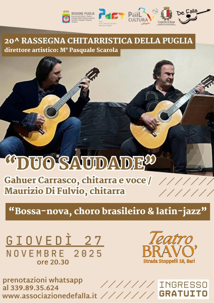 DUO SAUDADE: "Bossa-nova, choro brasileiro & latin-jazz"