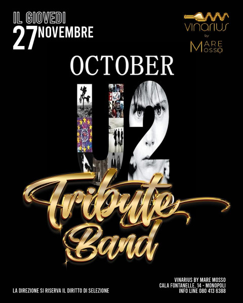 OCTOBER - tributo agli U2 live al Vinarius di Monopoli