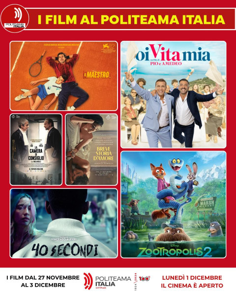 Oi Vita Mia, Zootropolis, Breve Storia d'Amore e altri film