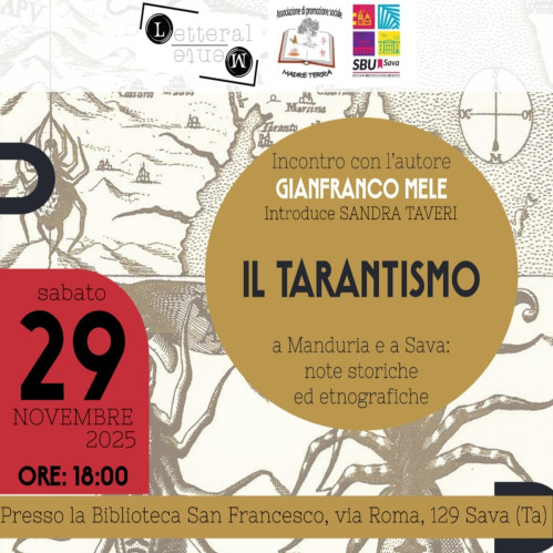 Presentazione del volume "Il tarantismo a Manduria e a Sava" a cura di Gianfranco Mele e Sandra Taveri