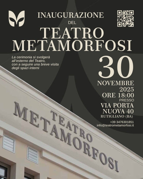 Cerimonia di inaugurazione del nuovo Teatro metamorfosi di Rutigliano