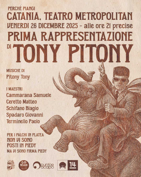 Tony Pitony al Teatro Metropolitan di Catania per un live unico tra ironia, sperimentazione e irriverenza