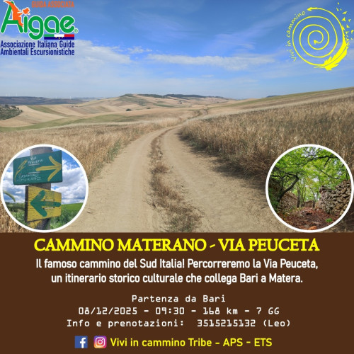 Cammino Materano Via Peuceta, 7 giorni, in gruppo