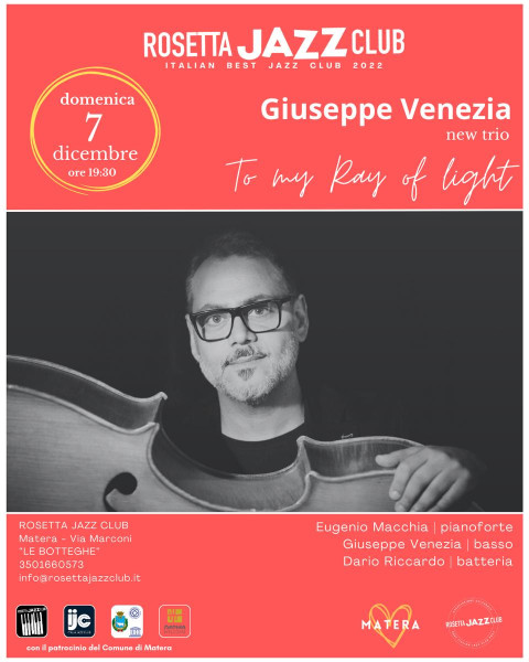 Giuseppe Venezia new trio "to my RAY of light: A special thanks to RAY BROWN"