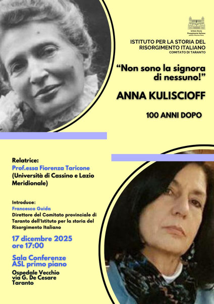 "Non sono la moglie di nessuno!" Anna Kuliscioff 100 anni dopo