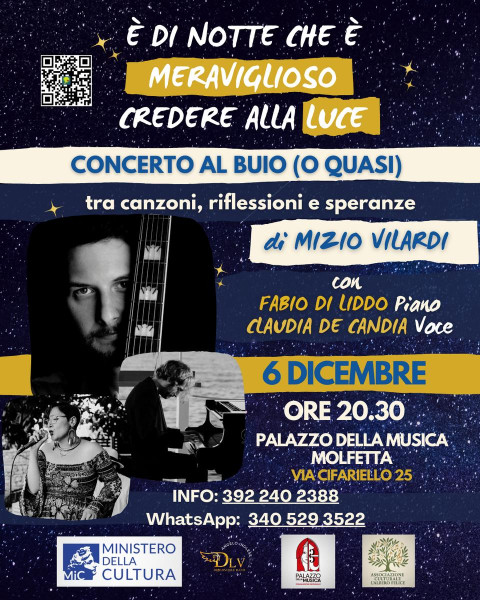 CONCERTO AL BUIO (o quasi) è di notte che è meraviglioso credere alla luce di Mizio Vilardi