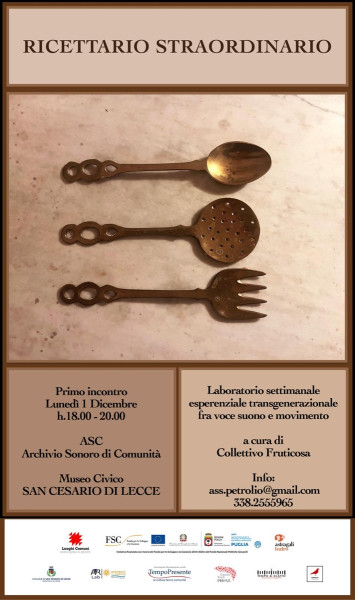 Prende il via Il ricettario straordinario, il laboratorio esperienziale che ricostruisce la storia locale