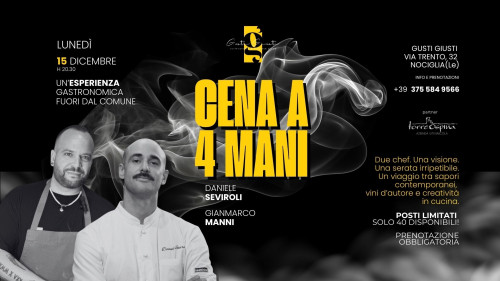 CENA A 4 MANI | GUSTI GIUSTI