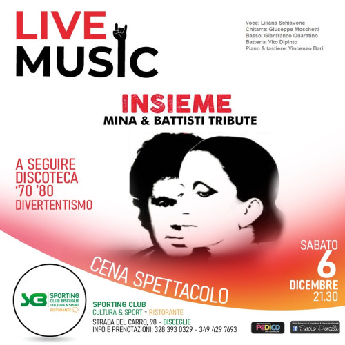 Insieme - Mina Battisti tribute -Cena spettacolo a Bisceglie