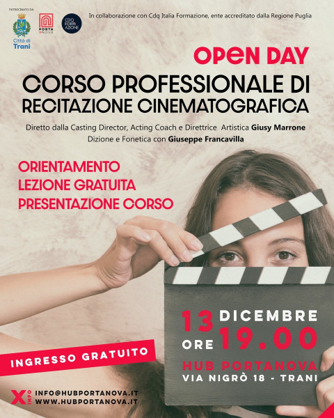 Open Day del Corso Professionale di Recitazione Cinematografica