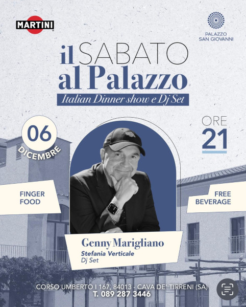 Il Sabato al Palazzo – Italian dinner, show e Dj set con Genny Marigliano