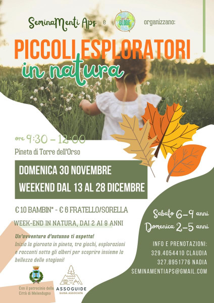 Passeggiate in natura per piccoli esploratori - dai 2 anni in su