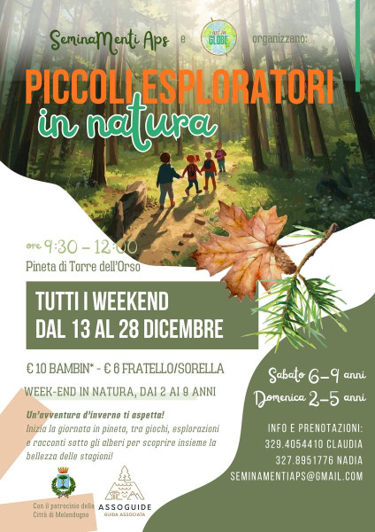 Passeggiate in natura per piccoli esploratori - dai 2 anni in su