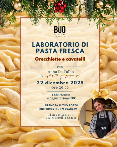 Laboratorio di pasta fresca barese: orecchiette e cavatelli