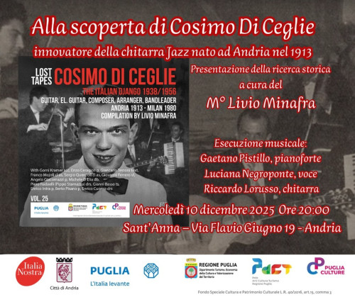 Alla scoperta di Cosimo Di Ceglie - innovatore della chitarra Jazz nato ad Andria