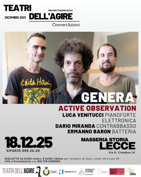 Genera ACTIVE OBSERVATION - concerto per Teatri dell'Agire 2025.26