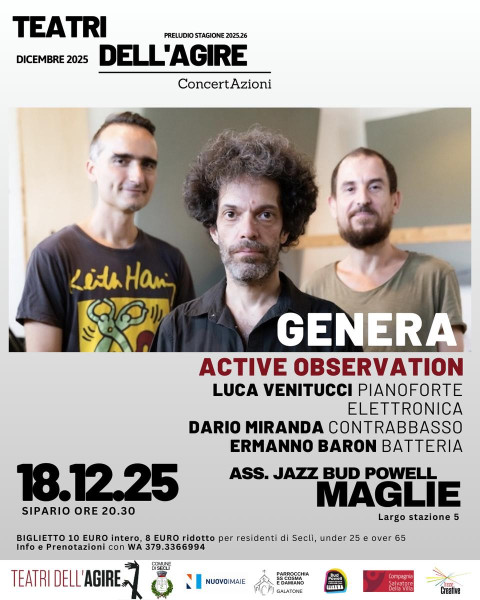 Genera ACTIVE OBSERVATION - concerto per Teatri dell'Agire 2025.26