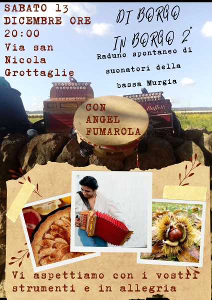 DI BORGO IN BORGO 2nda edizione - Raduno spontaneo di suonatori di musica popolare della Bassa Murgia