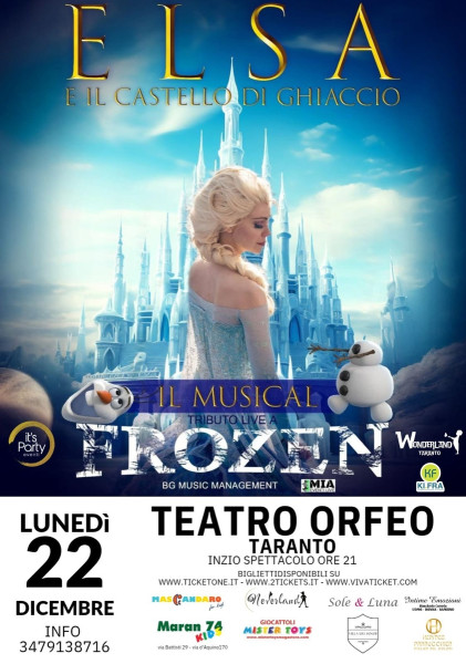 Il musical di Frozen sbarca al Teatro Orfeo: atteso a Taranto lo show campione di repliche