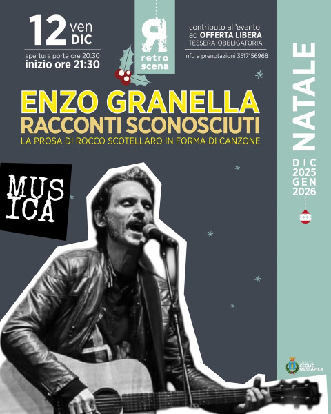 ENZO GRANELLA: RACCONTI SCONOSCIUTI. La prosa di Rocco Scotellaro in forma di canzone