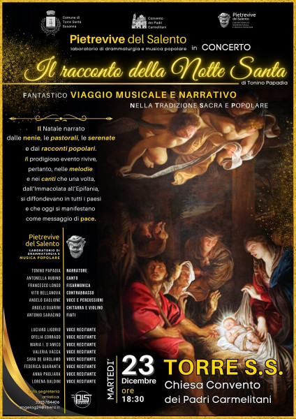 IL RACCONTO DELLA NOTTE SANTA.  Fantastico viaggio musicale e narrativo nella tradizione sacra e popolare.