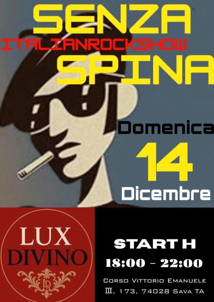 Apericena con SENZASPINA LIVE al Lux Divino