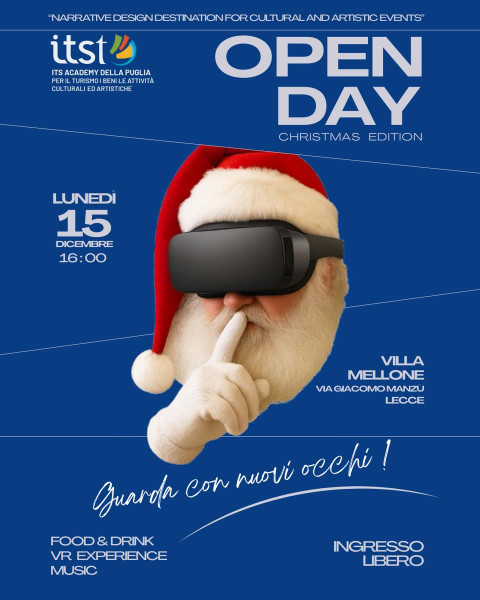 Open day ITS Academy Turismo Arte e Cultura Puglia Christmas Edition