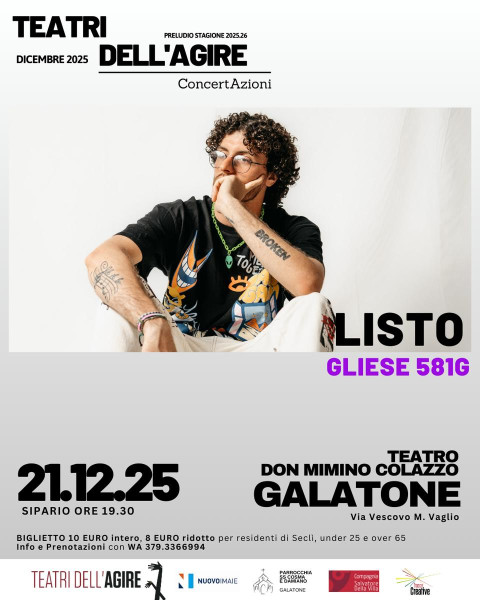 Listo presenta GLIESE581G per Teatri dell'Agire