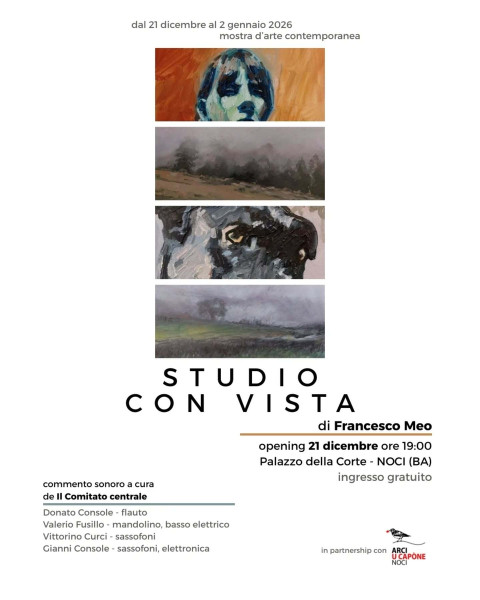 Studio con vista mostra personale di Francesco Meo - Noci