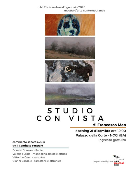 Studio con vista mostra personale di Francesco Meo - Noci