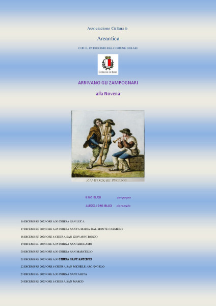 ARRIVANO GLI ZAMPOGNARI