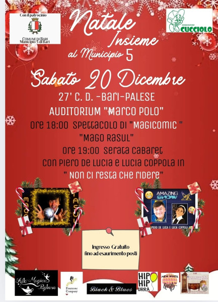 SPETTACOLO DI CABARET "NON CI RESTA CHE RIDERE" E SPETTCOLO DI MAGIA "MAGICOMIC"