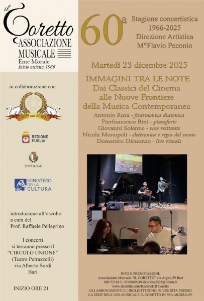 IMMAGINI TRA LE NOTE DAI CLASSICI DEL CINEMA ALLE NUOVE FRONTIERE DELLA MUSICA CONTEMPORANEA