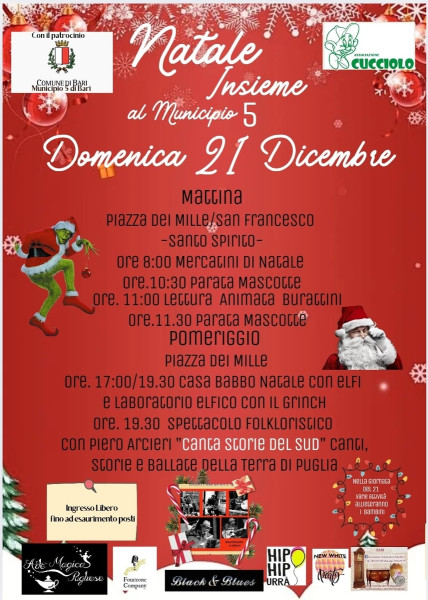 "DOMENICA INSIEME A SANTO SPIRITO"- ANIMAZIONE, MUSICA, MASCOTTE, BABBO NATALE E SPETACCOLO FOLK