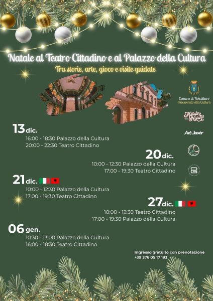 Natale al Palazzo della Cultura e al Teatro Cittadino, tra storie, arte, gioco e visite guidate