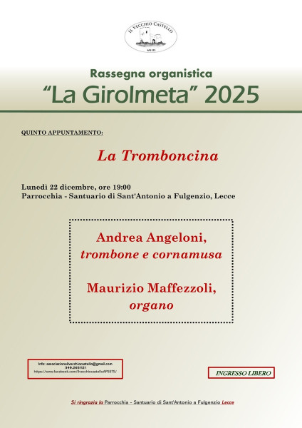 La Girolmeta 2025: trombone, cornamusa e organo live concert