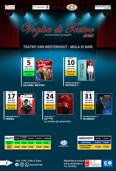 RASSEGNA TEATRALE con FESTIVAL STAND UP COMEDY