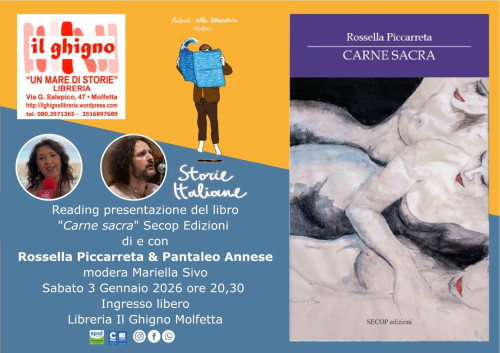 Reading presentazione del libro "Carne sacra" Rossella Piccarreta & Pantaleo Annese Secop Edizioni