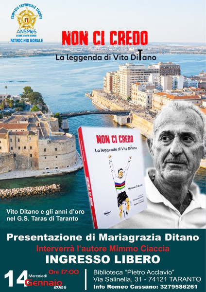 Presentazione del libro  "NON CI CREDO- La leggenda di Vito Ditano