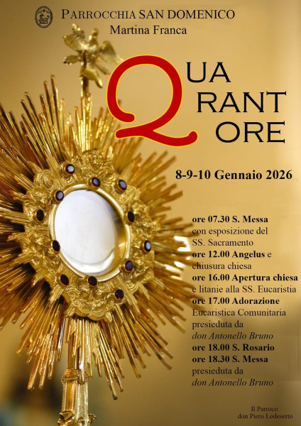 Solenni Quarantore di buon auspicio per il nuovo anno